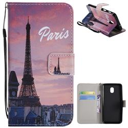 Paris Eiffel Tower PU Leather Wallet Case for Samsung Galaxy J3 (2018)