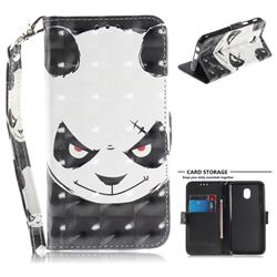 Angry Bear 3D Painted Leather Wallet Phone Case for Samsung Galaxy J3 (2018)