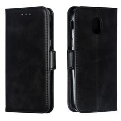 Retro Classic Calf Pattern Leather Wallet Phone Case for Samsung Galaxy J3 (2018) - Black