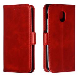 Retro Classic Calf Pattern Leather Wallet Phone Case for Samsung Galaxy J3 (2018) - Red
