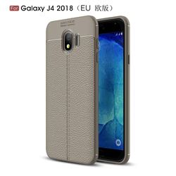 Luxury Auto Focus Litchi Texture Silicone TPU Back Cover for Samsung Galaxy J4 (2018) SM-J400F - Gray