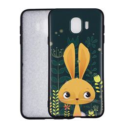Cute Rabbit 3D Embossed Relief Black Soft Back Cover for Samsung Galaxy J4 (2018) SM-J400F