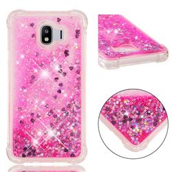 Dynamic Liquid Glitter Sand Quicksand TPU Case for Samsung Galaxy J4 (2018) SM-J400F - Pink Love Heart