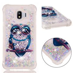 Sweet Gray Owl Dynamic Liquid Glitter Sand Quicksand Star TPU Case for Samsung Galaxy J4 (2018) SM-J400F