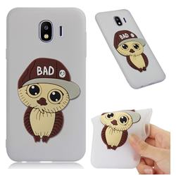 Bad Boy Owl Soft 3D Silicone Case for Samsung Galaxy J4 (2018) SM-J400F - Translucent White