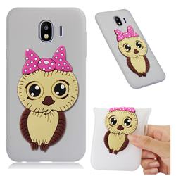 Bowknot Girl Owl Soft 3D Silicone Case for Samsung Galaxy J4 (2018) SM-J400F - Translucent White