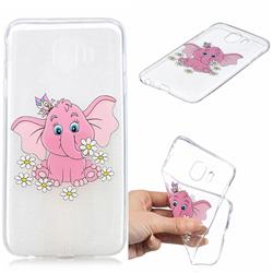Tiny Pink Elephant Clear Varnish Soft Phone Back Cover for Samsung Galaxy J4 (2018) SM-J400F