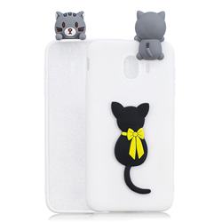 Little Black Cat Soft 3D Climbing Doll Soft Case for Samsung Galaxy J4 (2018) SM-J400F