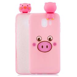 Small Pink Pig Soft 3D Climbing Doll Soft Case for Samsung Galaxy J4 (2018) SM-J400F