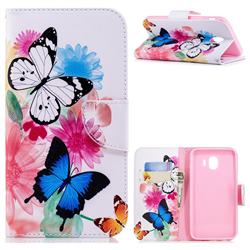 Vivid Flying Butterflies Leather Wallet Case for Samsung Galaxy J4 (2018) SM-J400F