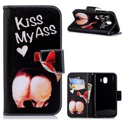 Lovely Pig Ass Leather Wallet Case for Samsung Galaxy J4 (2018) SM-J400F