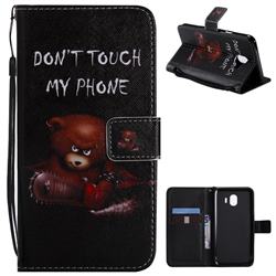 Angry Bear PU Leather Wallet Case for Samsung Galaxy J4 (2018) SM-J400F