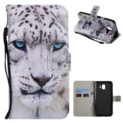 White Leopard PU Leather Wallet Case for Samsung Galaxy J4 (2018) SM-J400F