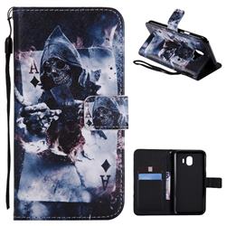 Skull Magician PU Leather Wallet Case for Samsung Galaxy J4 (2018) SM-J400F