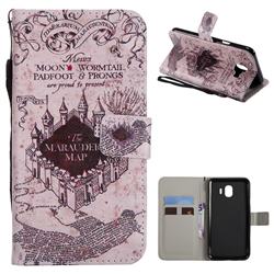 Castle The Marauders Map PU Leather Wallet Case for Samsung Galaxy J4 (2018) SM-J400F