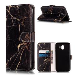 Black Gold Marble PU Leather Wallet Case for Samsung Galaxy J4 (2018) SM-J400F