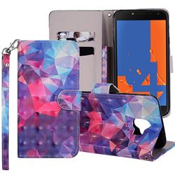 Colored Diamond 3D Painted Leather Phone Wallet Case Cover for Samsung Galaxy J4 (2018) SM-J400F