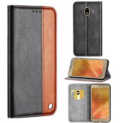Classic Business Ultra Slim Magnetic Sucking Stitching Flip Cover for Samsung Galaxy J4 (2018) SM-J400F - Brown