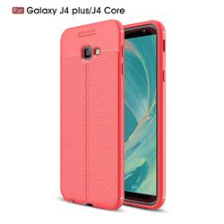 Luxury Auto Focus Litchi Texture Silicone TPU Back Cover for Samsung Galaxy J4 Core - Red