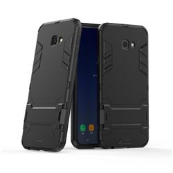 Armor Premium Tactical Grip Kickstand Shockproof Dual Layer Rugged Hard Cover for Samsung Galaxy J4 Plus(6.0 inch) - Black
