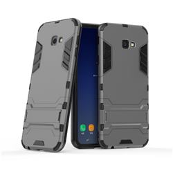 Armor Premium Tactical Grip Kickstand Shockproof Dual Layer Rugged Hard Cover for Samsung Galaxy J4 Plus(6.0 inch) - Gray