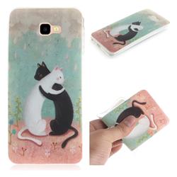 Black and White Cat IMD Soft TPU Cell Phone Back Cover for Samsung Galaxy J4 Plus(6.0 inch)
