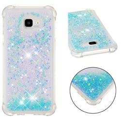 Dynamic Liquid Glitter Sand Quicksand TPU Case for Samsung Galaxy J4 Plus(6.0 inch) - Silver Blue Star