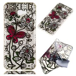 Butterfly Flowers Super Clear Soft TPU Back Cover for Samsung Galaxy J4 Plus(6.0 inch)