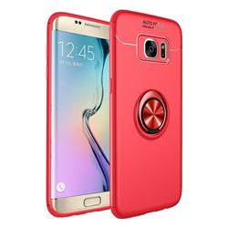 Auto Focus Invisible Ring Holder Soft Phone Case for Samsung Galaxy J4 Plus(6.0 inch) - Red
