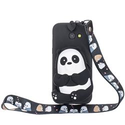 Cute Panda Neck Lanyard Zipper Wallet Silicone Case for Samsung Galaxy J4 Plus(6.0 inch)