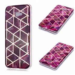 Purple Rhombus Galvanized Rose Gold Marble Phone Back Cover for Samsung Galaxy J4 Plus(6.0 inch)