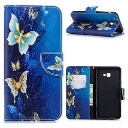 Golden Butterflies Leather Wallet Case for Samsung Galaxy J4 Plus(6.0 inch)