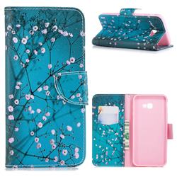 Blue Plum Leather Wallet Case for Samsung Galaxy J4 Plus(6.0 inch)