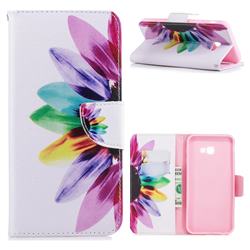 Seven-color Flowers Leather Wallet Case for Samsung Galaxy J4 Plus(6.0 inch)
