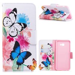 Vivid Flying Butterflies Leather Wallet Case for Samsung Galaxy J4 Plus(6.0 inch)