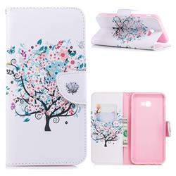 Colorful Tree Leather Wallet Case for Samsung Galaxy J4 Plus(6.0 inch)
