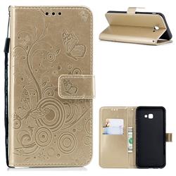 Intricate Embossing Butterfly Circle Leather Wallet Case for Samsung Galaxy J4 Plus(6.0 inch) - Champagne