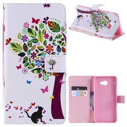 Cat and Tree PU Leather Wallet Case for Samsung Galaxy J4 Plus(6.0 inch)