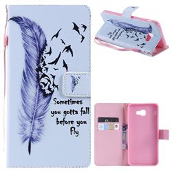 Feather Birds PU Leather Wallet Case for Samsung Galaxy J4 Plus(6.0 inch)