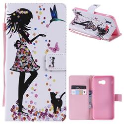 Petals and Cats PU Leather Wallet Case for Samsung Galaxy J4 Plus(6.0 inch)