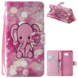 Pink Elephant PU Leather Wallet Case for Samsung Galaxy J4 Plus(6.0 inch)