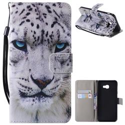 White Leopard PU Leather Wallet Case for Samsung Galaxy J4 Plus(6.0 inch)