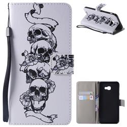 Skull Head PU Leather Wallet Case for Samsung Galaxy J4 Plus(6.0 inch)