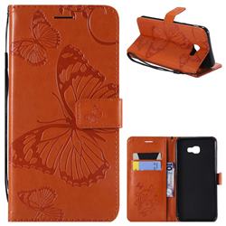 Embossing 3D Butterfly Leather Wallet Case for Samsung Galaxy J4 Plus(6.0 inch) - Orange