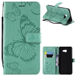Embossing 3D Butterfly Leather Wallet Case for Samsung Galaxy J4 Plus(6.0 inch) - Green