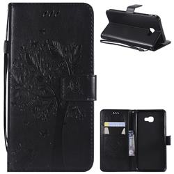 Embossing Butterfly Tree Leather Wallet Case for Samsung Galaxy J4 Plus(6.0 inch) - Black