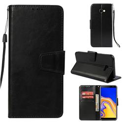 Retro Phantom Smooth PU Leather Wallet Holster Case for Samsung Galaxy J4 Plus(6.0 inch) - Black