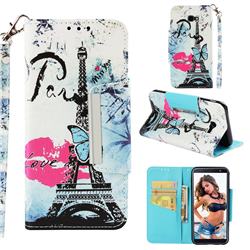 Lip Tower Big Metal Buckle PU Leather Wallet Phone Case for Samsung Galaxy J4 Plus(6.0 inch)