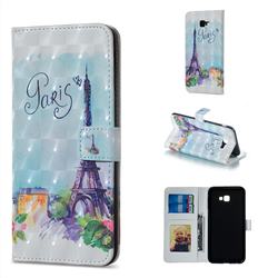 Paris Tower 3D Painted Leather Phone Wallet Case for Samsung Galaxy J4 Plus(6.0 inch)