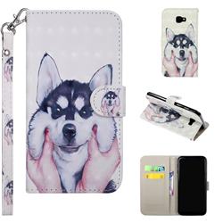 Husky Dog 3D Painted Leather Phone Wallet Case Cover for Samsung Galaxy J4 Plus(6.0 inch)
